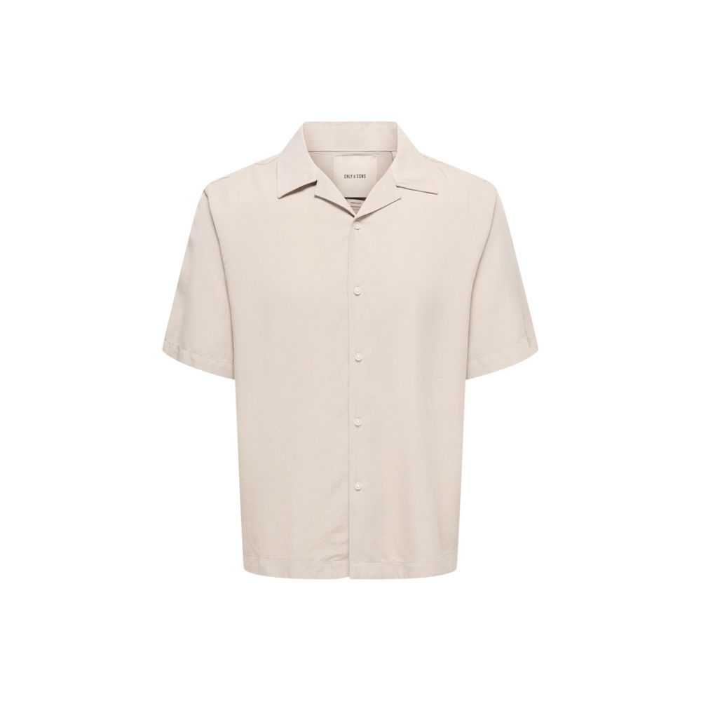 Only &amp; Sons Beige Tencel Shortsleeve Shirt