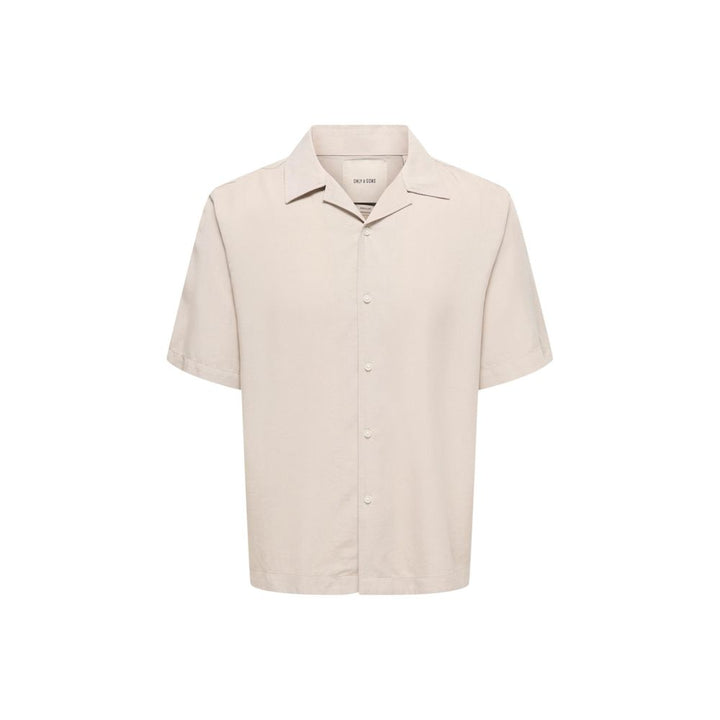 Only &amp; Sons Beige Tencel Shortsleeve Shirt