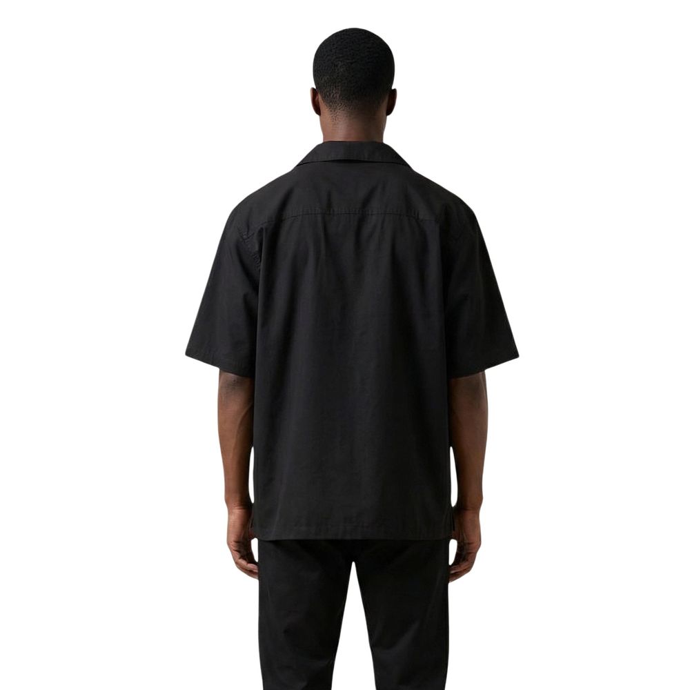 Only &amp; Sons Black Cotton Shortsleeve Shirt