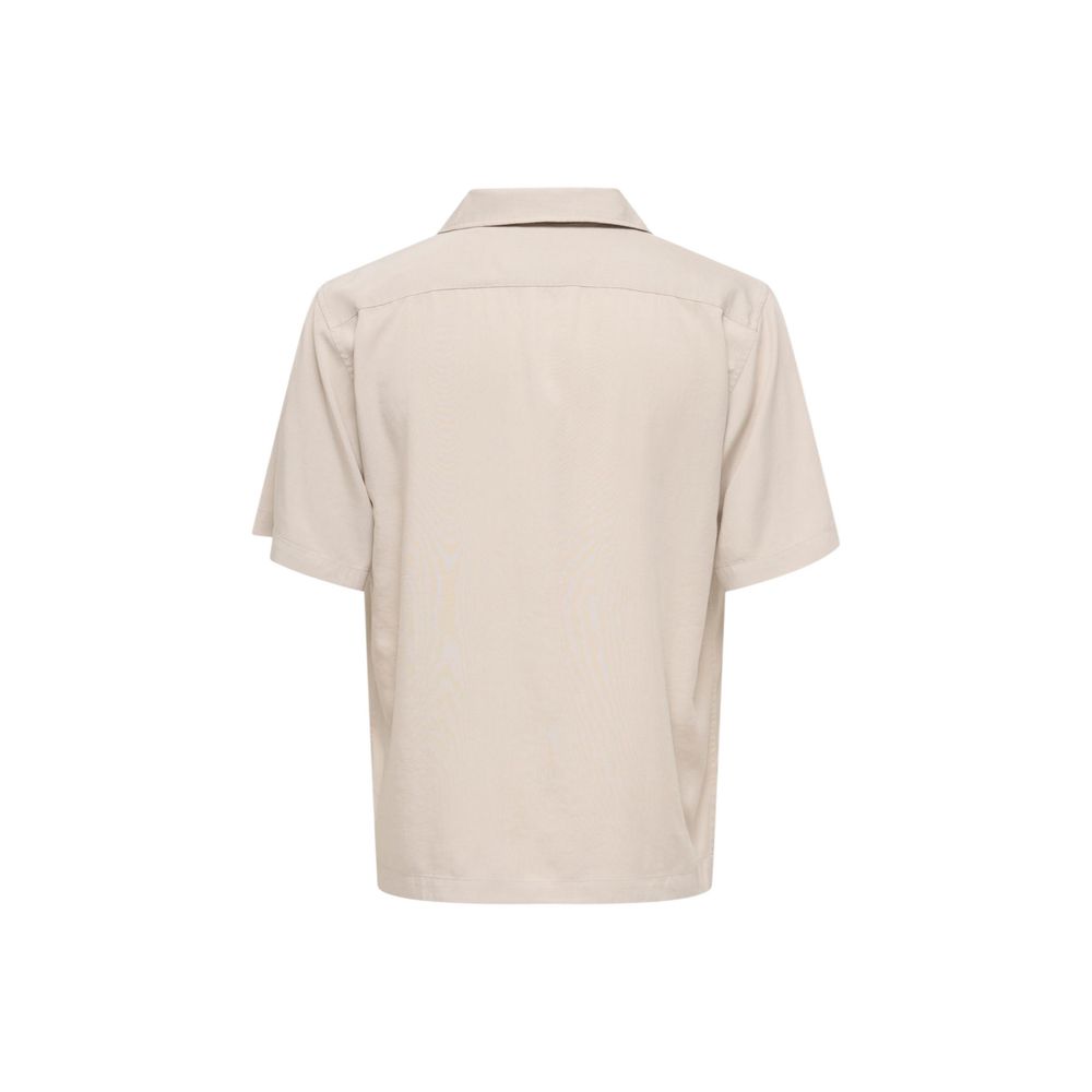 Only &amp; Sons Beige Tencel Shortsleeve Shirt