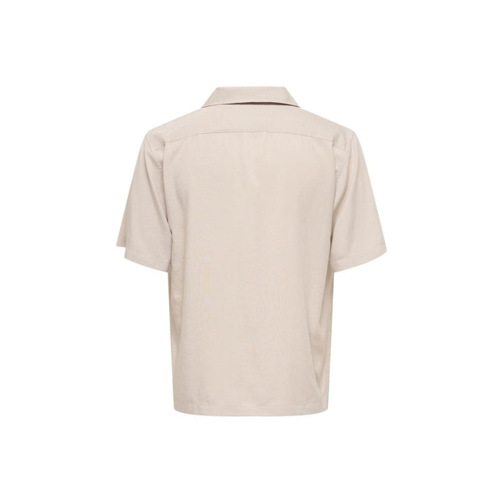 Only &amp; Sons Beige Tencel Shortsleeve Shirt