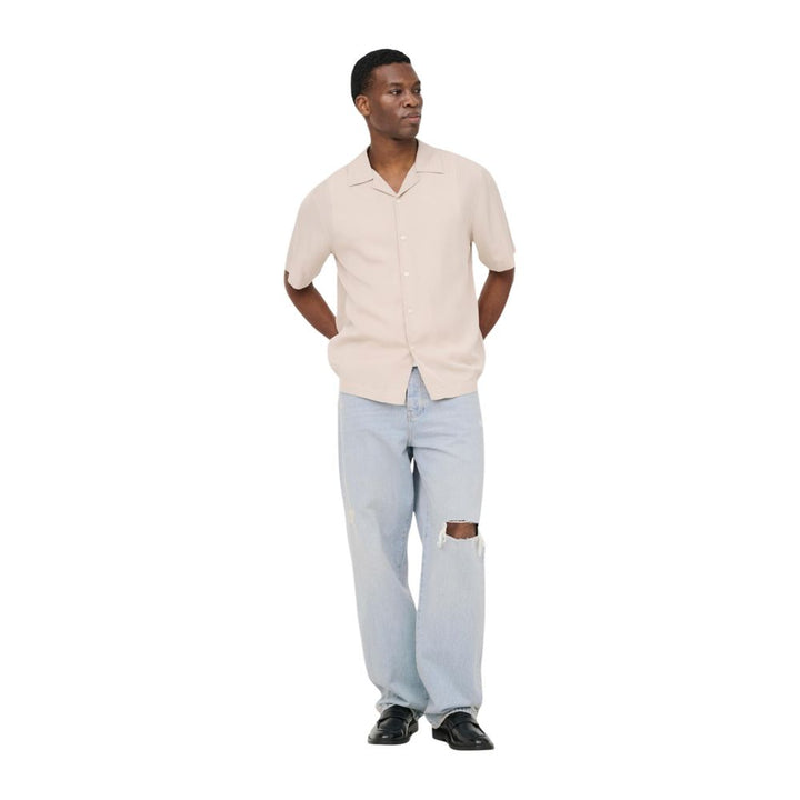 Only &amp; Sons Beige Tencel Shortsleeve Shirt