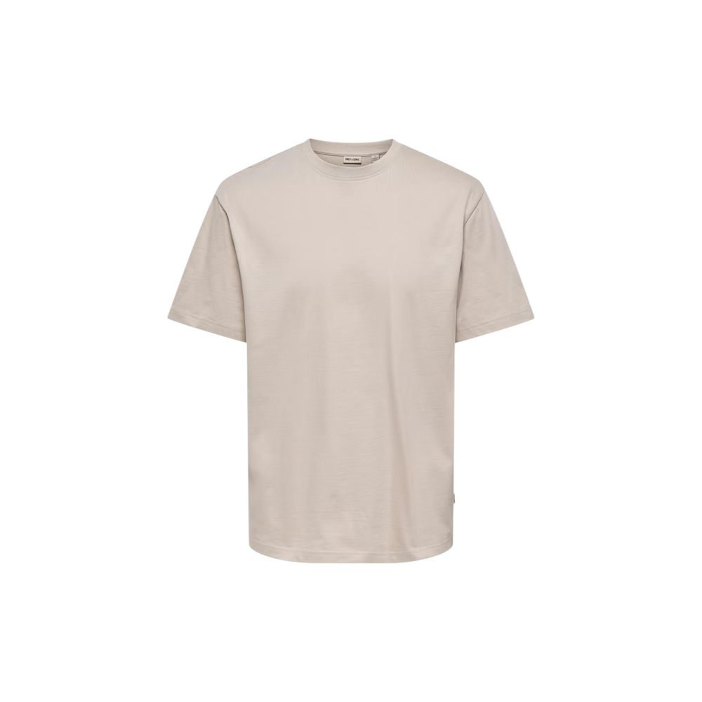 Only &amp; Sons Beige Organic Cotton T-Shirt