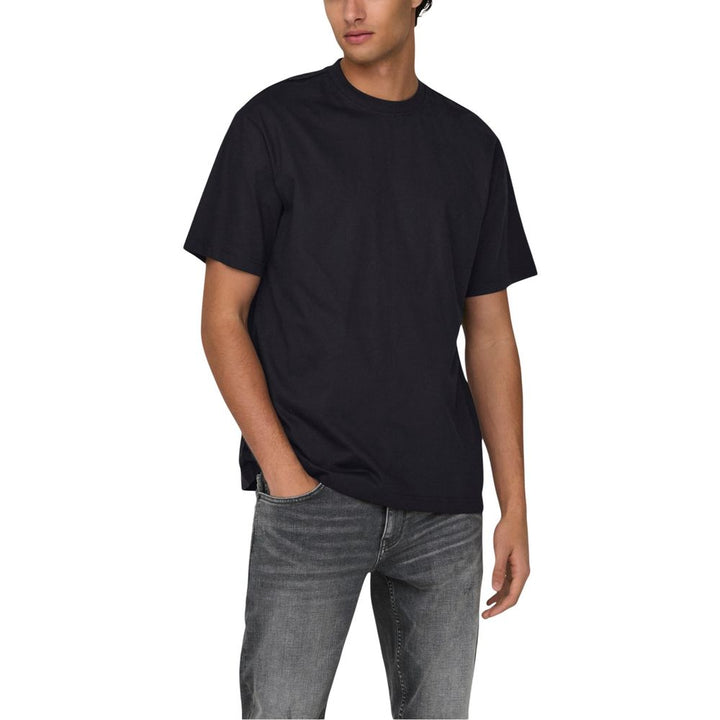 Only &amp; Sons Black Organic Cotton T-Shirt