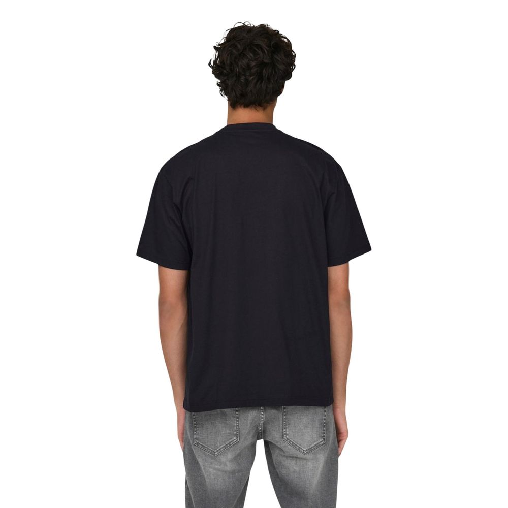 Only &amp; Sons Black Organic Cotton T-Shirt