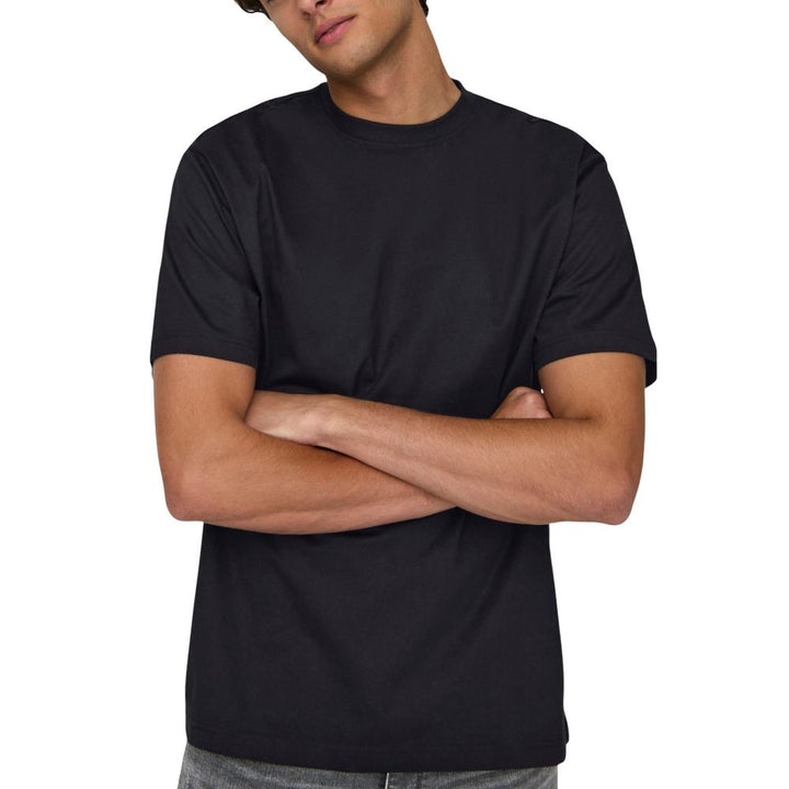 Only &amp; Sons Black Organic Cotton T-Shirt