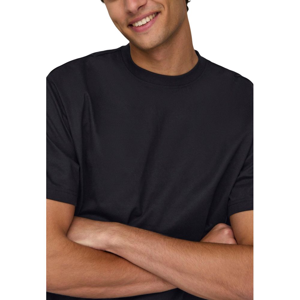 Only &amp; Sons Black Organic Cotton T-Shirt