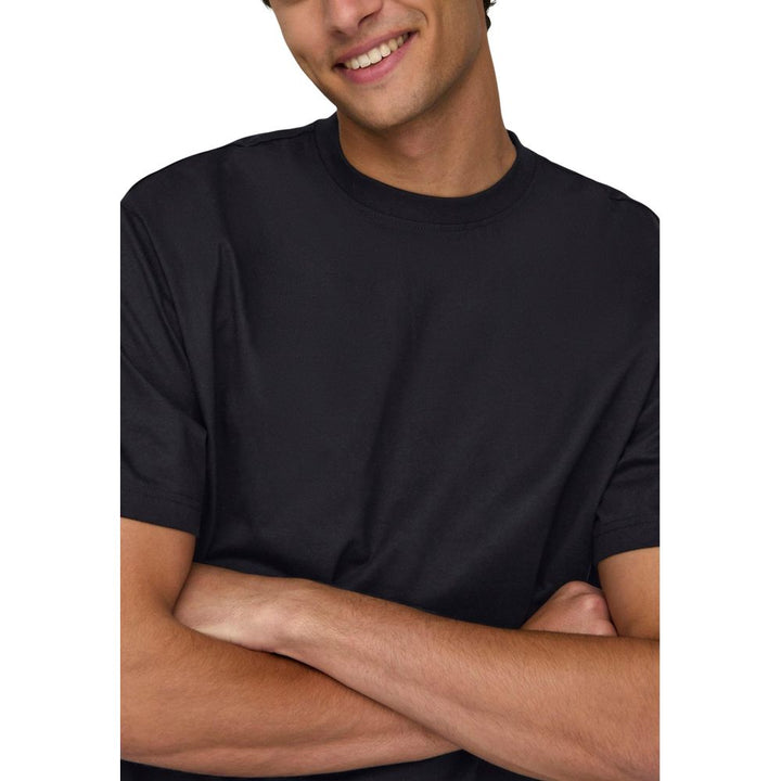 Only &amp; Sons Black Organic Cotton T-Shirt