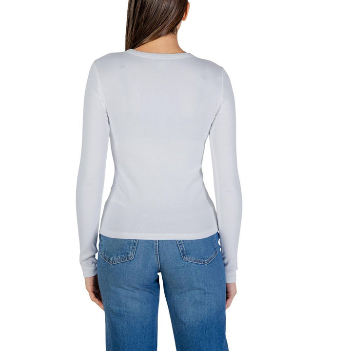 Calvin Klein Jeans White Cotton Long Sleeve T-Shirt