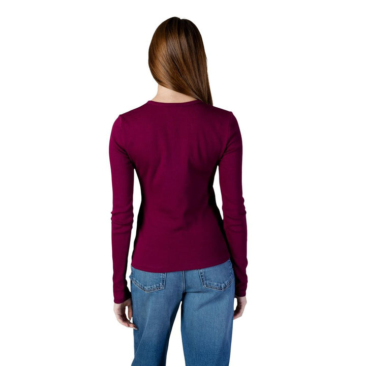 Calvin Klein Jeans Bordeaux Cotton Long Sleeve T-Shirt