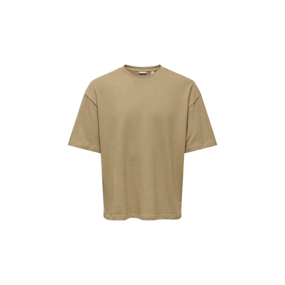 Only &amp; Sons Brown Cotton T-Shirt