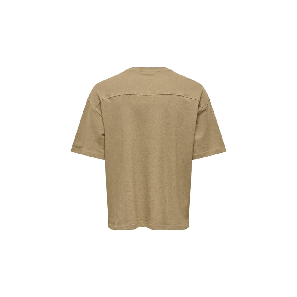 Only &amp; Sons Brown Cotton T-Shirt
