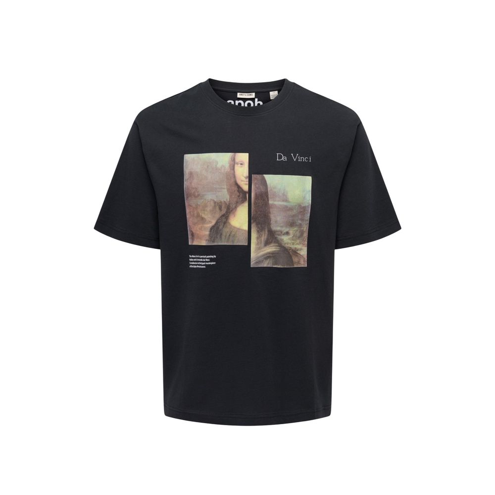 Only &amp; Sons Black Cotton T-Shirt