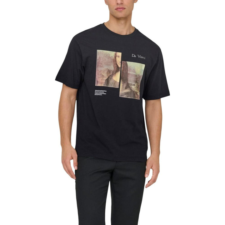 Only &amp; Sons Black Cotton T-Shirt