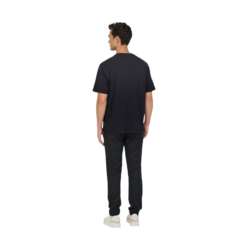 Only &amp; Sons Black Cotton T-Shirt