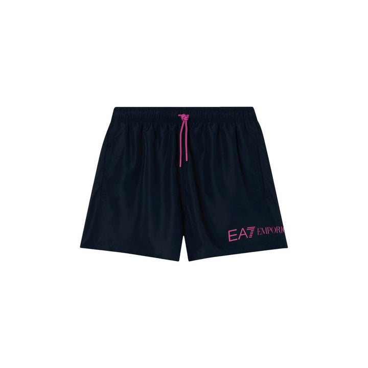 EA7 Emporio Armani Blue Polyester Swim Shorts