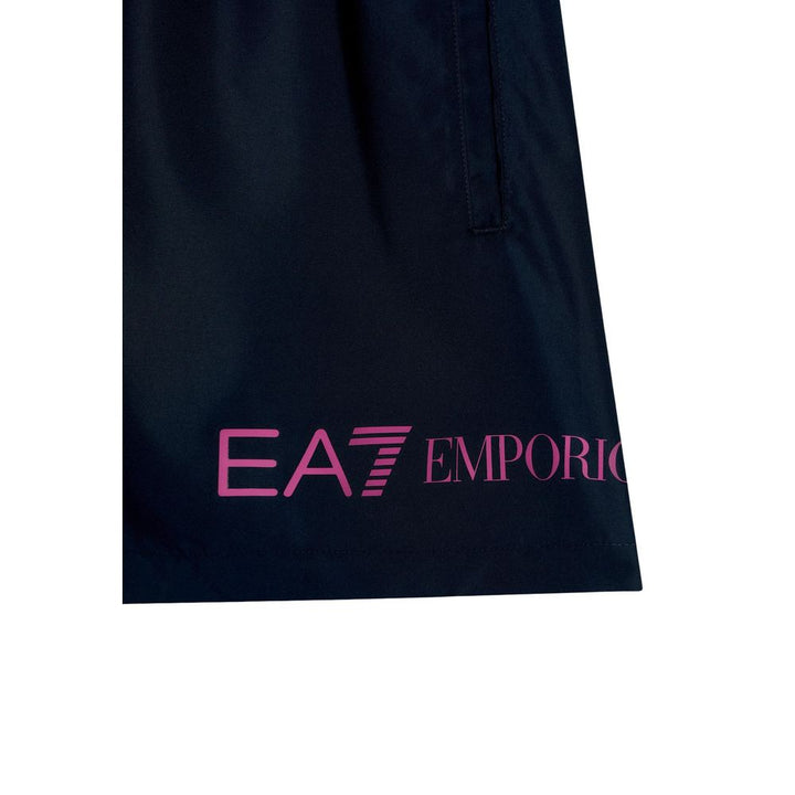 EA7 Emporio Armani Blue Polyester Swim Shorts