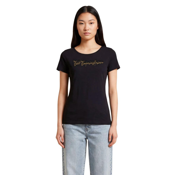 EA7 Emporio Armani Black Elastane T-Shirt