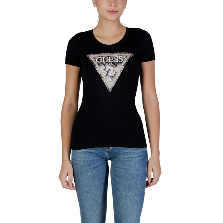 Guess Black Cotton T-Shirt