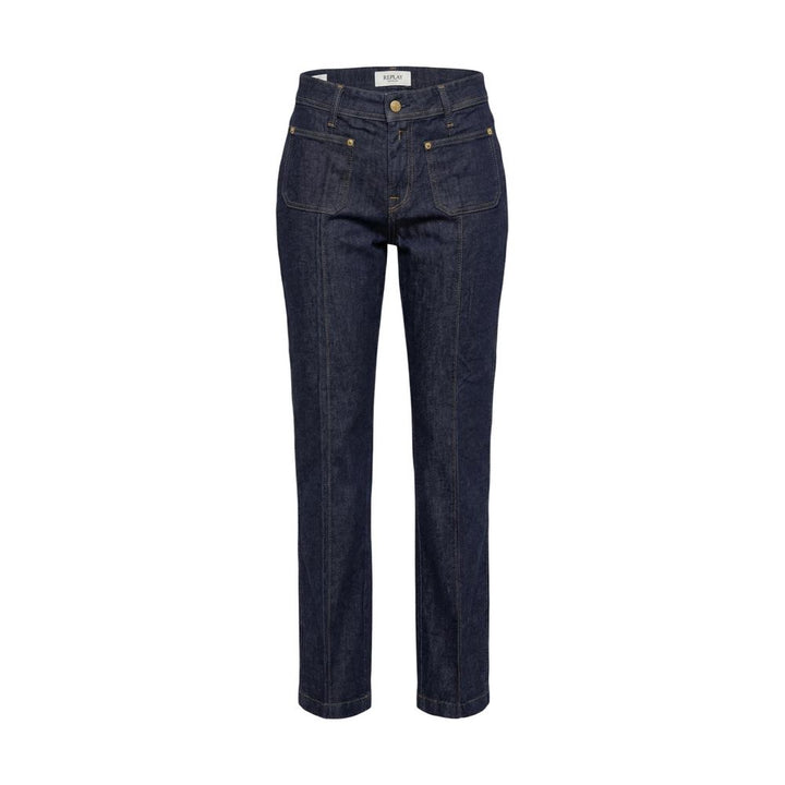 Replay Blue Cotton Mom Jeans