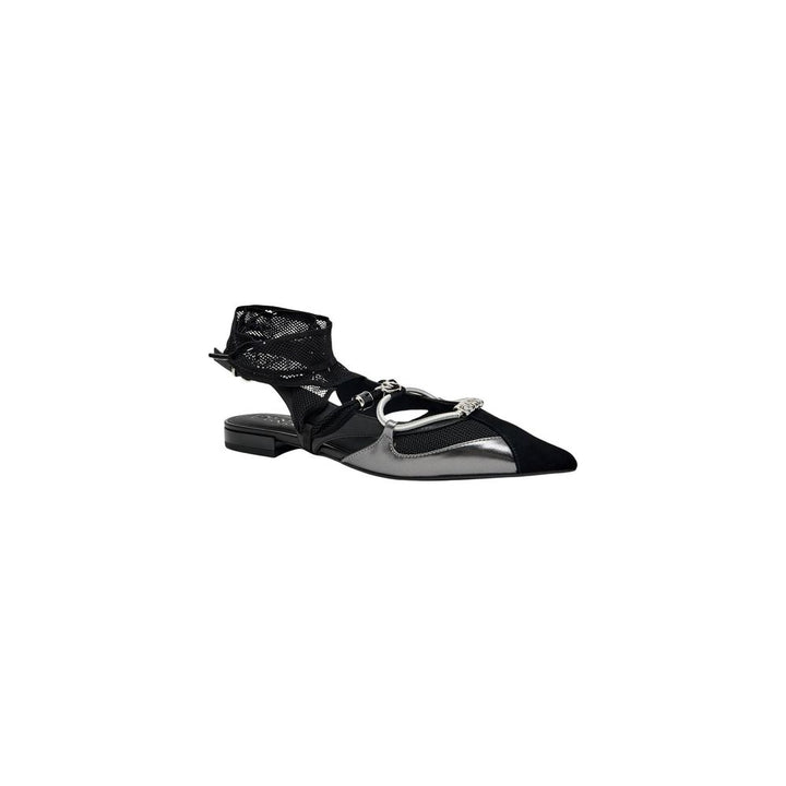 PINKO Black Leather Ballet Flats