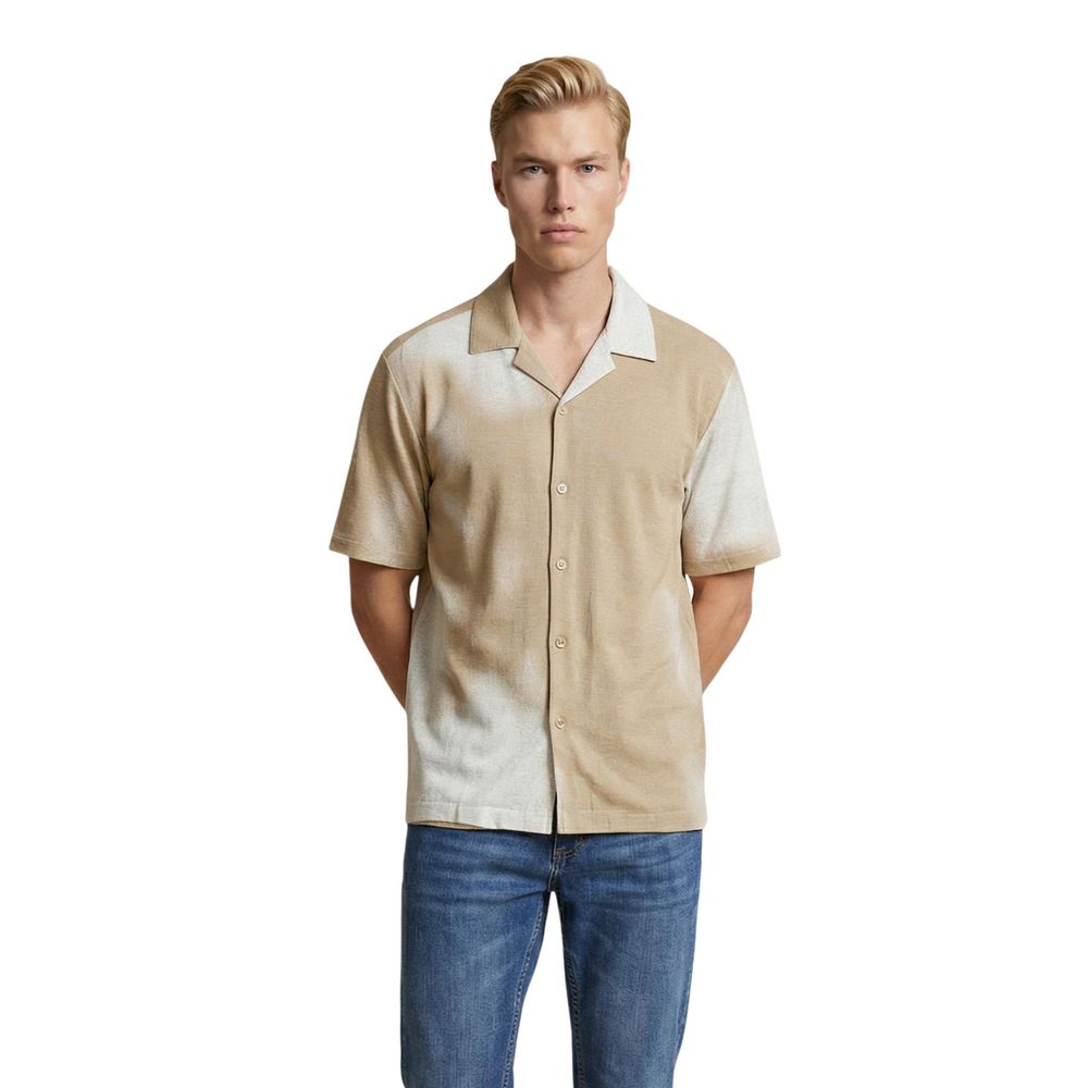 Only &amp; Sons Beige Viscose Shortsleeve Shirt