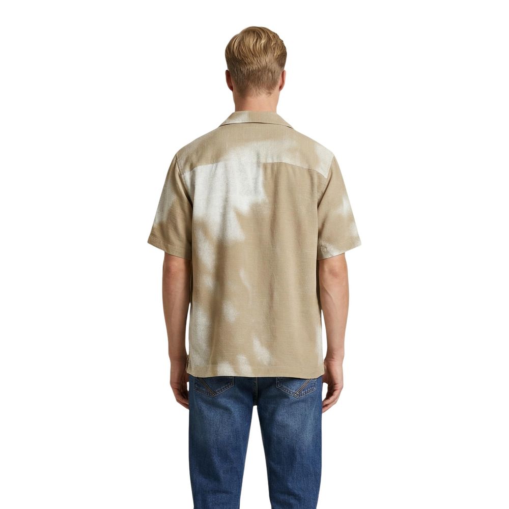 Only &amp; Sons Beige Viscose Shortsleeve Shirt