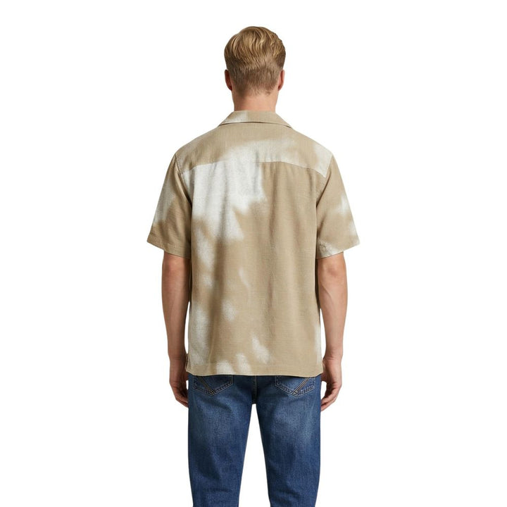 Only &amp; Sons Beige Viscose Shortsleeve Shirt