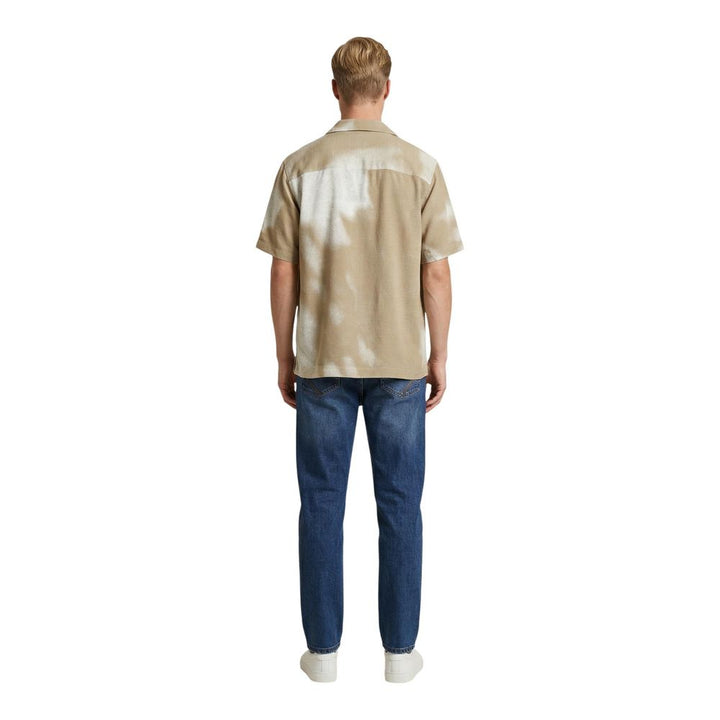 Only &amp; Sons Beige Viscose Shortsleeve Shirt