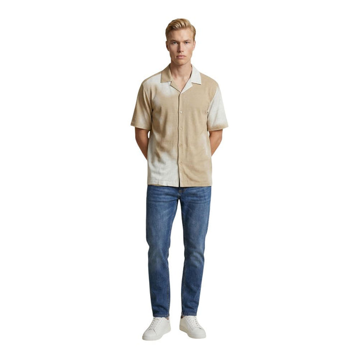 Only &amp; Sons Beige Viscose Shortsleeve Shirt
