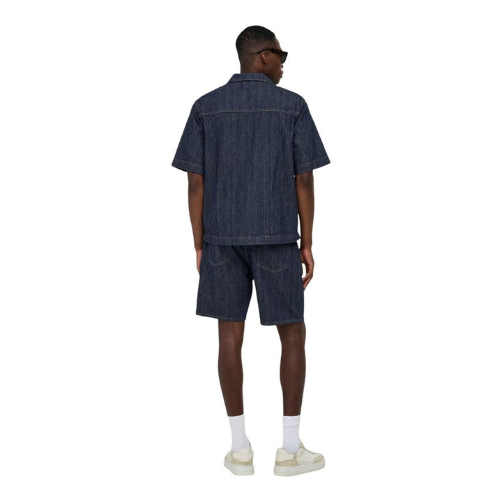 Only &amp; Sons Blue Cotton Shortsleeve Shirt