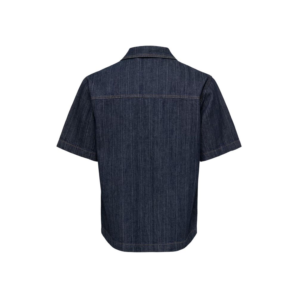 Only &amp; Sons Blue Cotton Shortsleeve Shirt