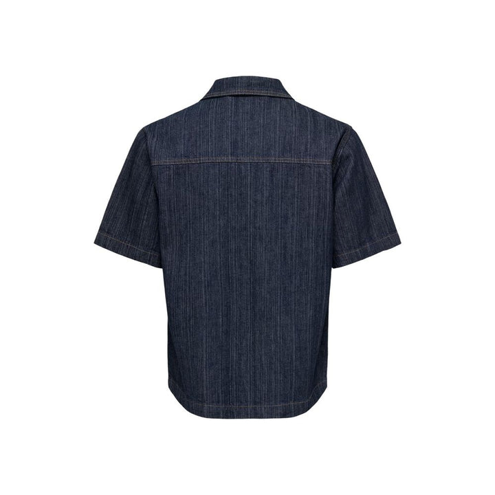 Only &amp; Sons Blue Cotton Shortsleeve Shirt