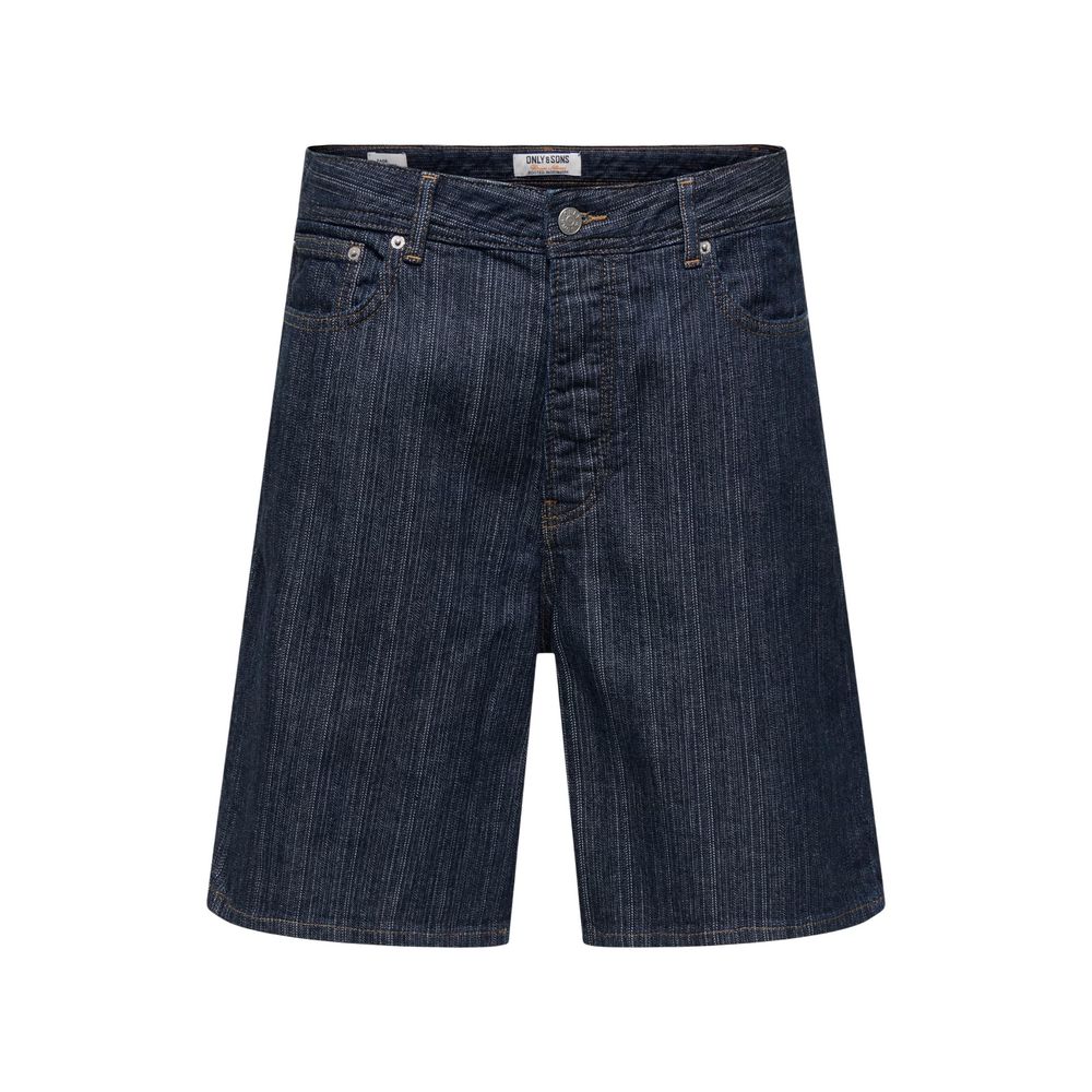 Only &amp; Sons Blue Cotton Bermuda Shorts
