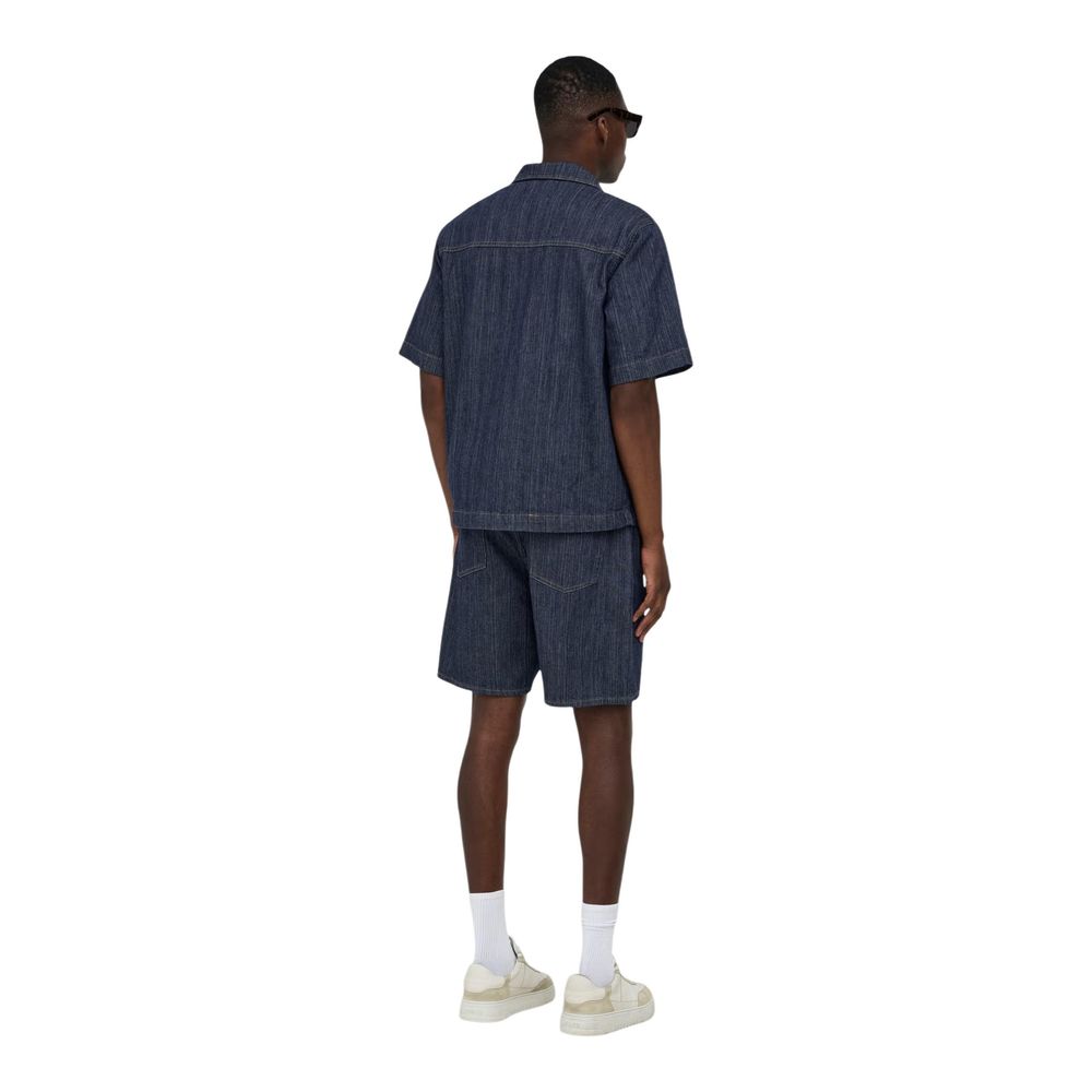Only &amp; Sons Blue Cotton Bermuda Shorts
