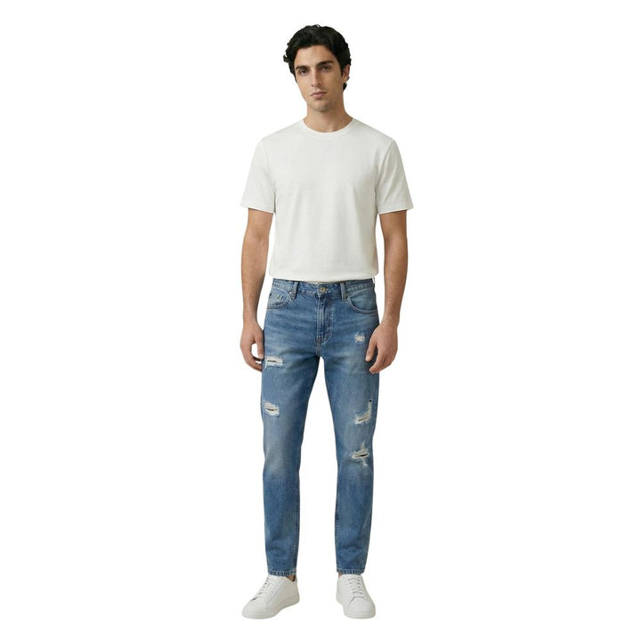 Gianni Lupo Blue Cotton Skinny Jeans