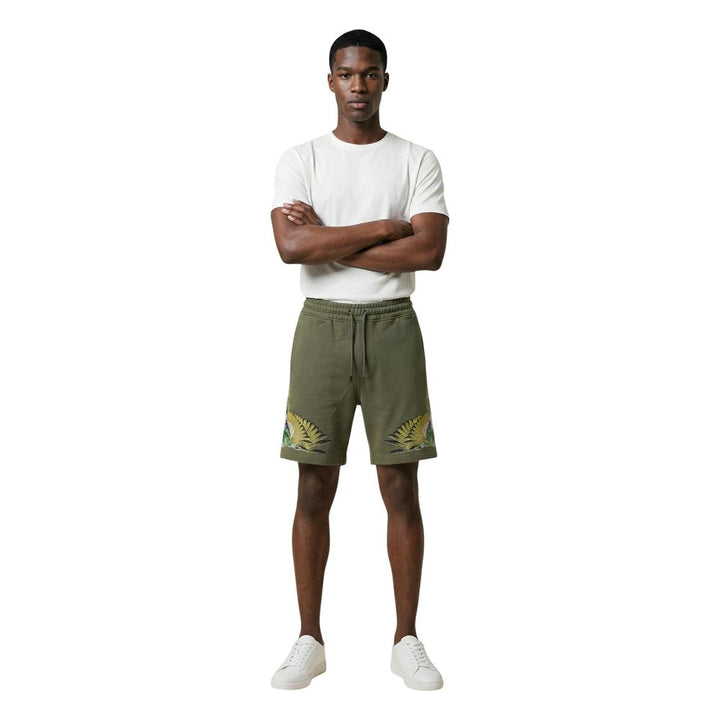 County of Milan Green Cotton Bermuda Shorts