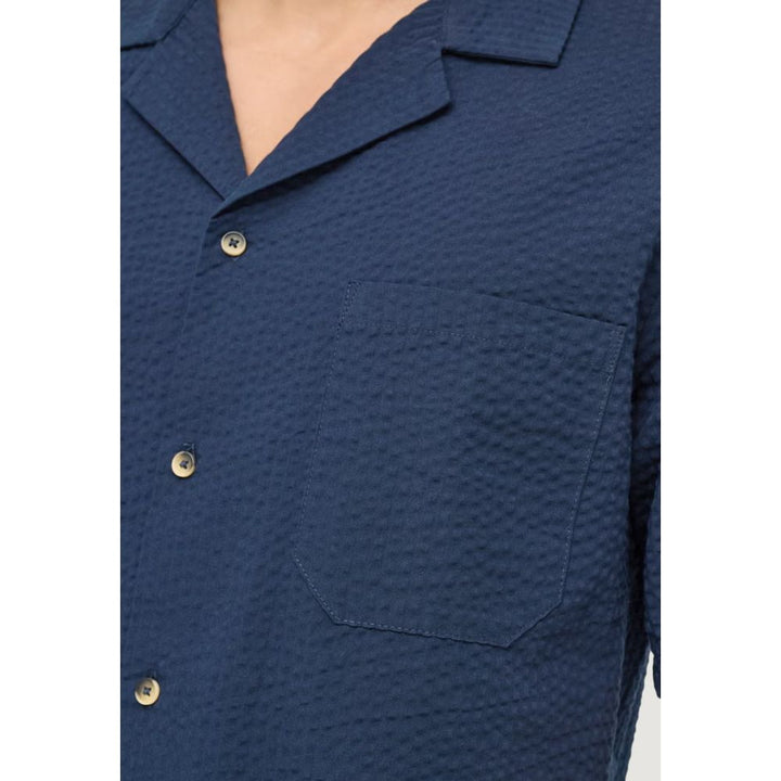 Only &amp; Sons Blue Cotton Shortsleeve Shirt