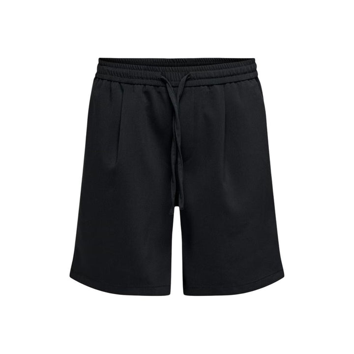 Only &amp; Sons Black Recycled Polyester Bermuda Shorts