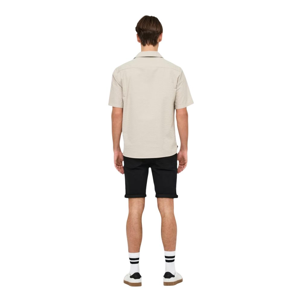 Only &amp; Sons Beige Cotton Shortsleeve Shirt