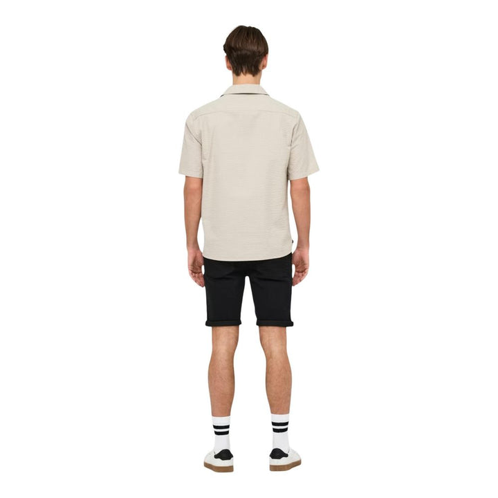 Only &amp; Sons Beige Cotton Shortsleeve Shirt