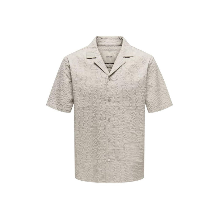 Only &amp; Sons Beige Cotton Shortsleeve Shirt
