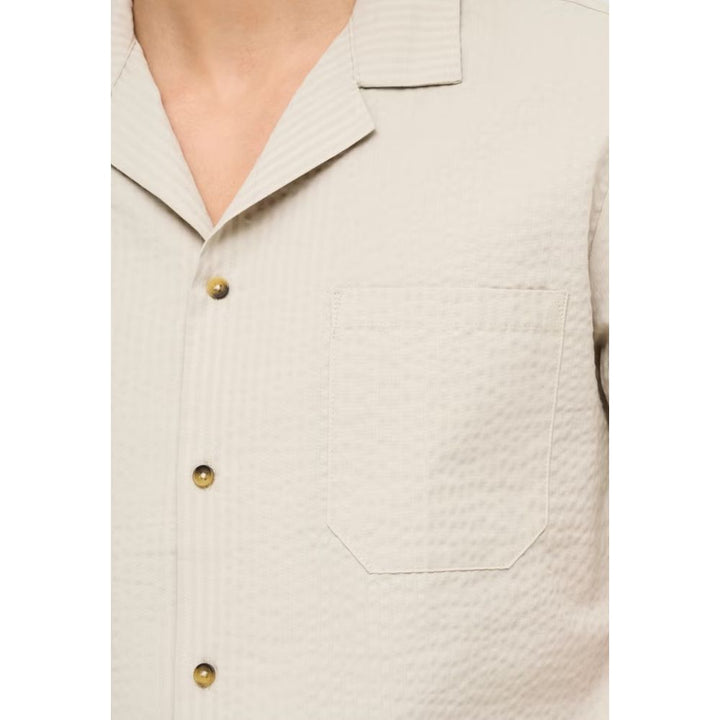 Only &amp; Sons Beige Cotton Shortsleeve Shirt