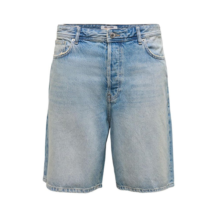 Only &amp; Sons Light Blue Organic Cotton Bermuda Shorts