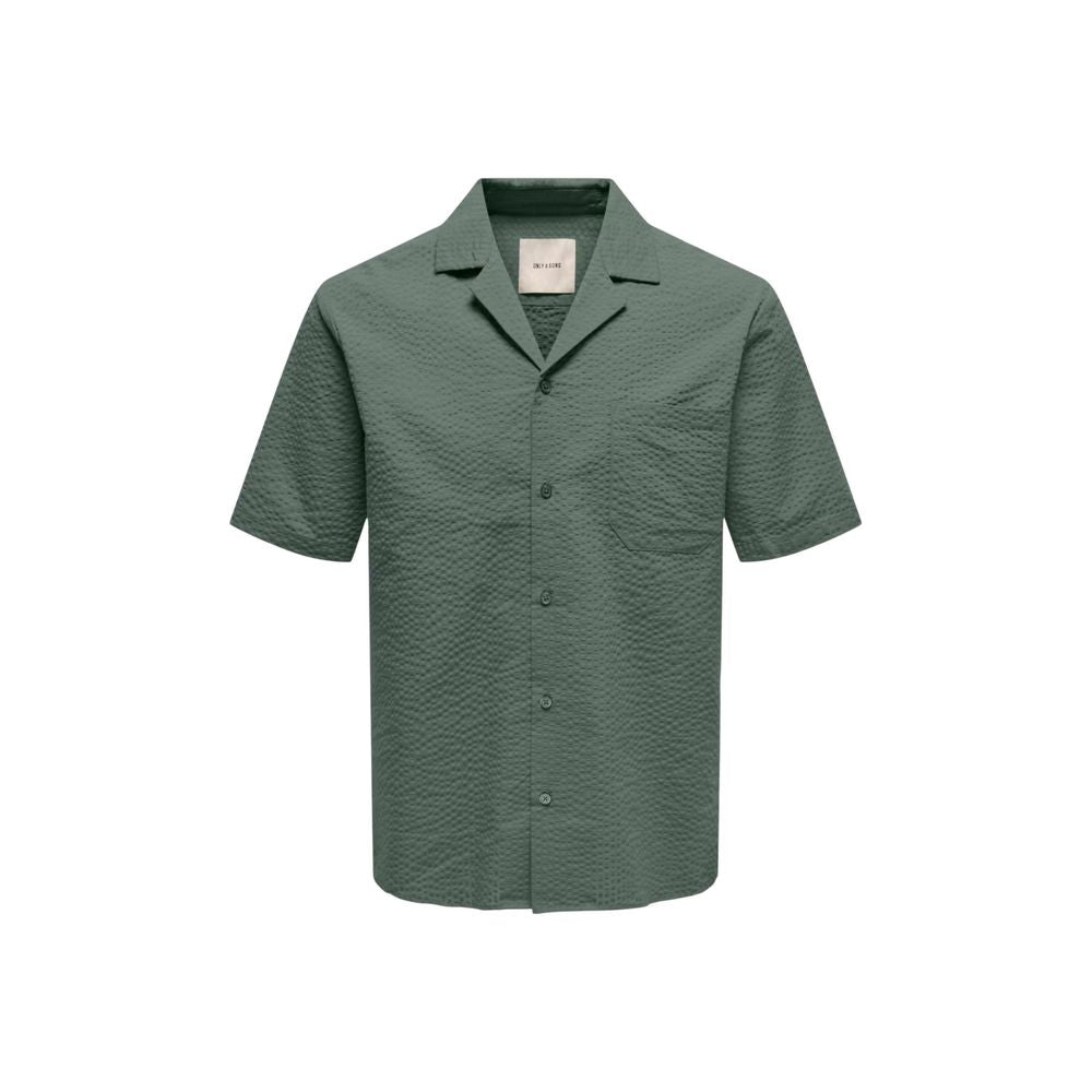 Only &amp; Sons Green Cotton Shortsleeve Shirt