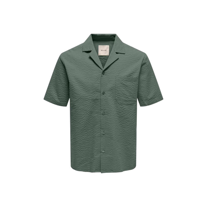 Only &amp; Sons Green Cotton Shortsleeve Shirt