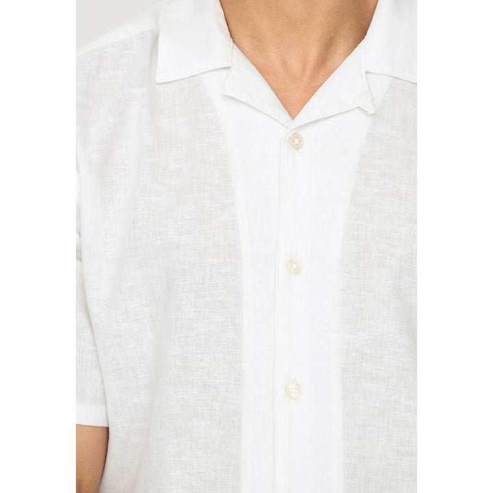 Only &amp; Sons White Linen Shortsleeve Shirt