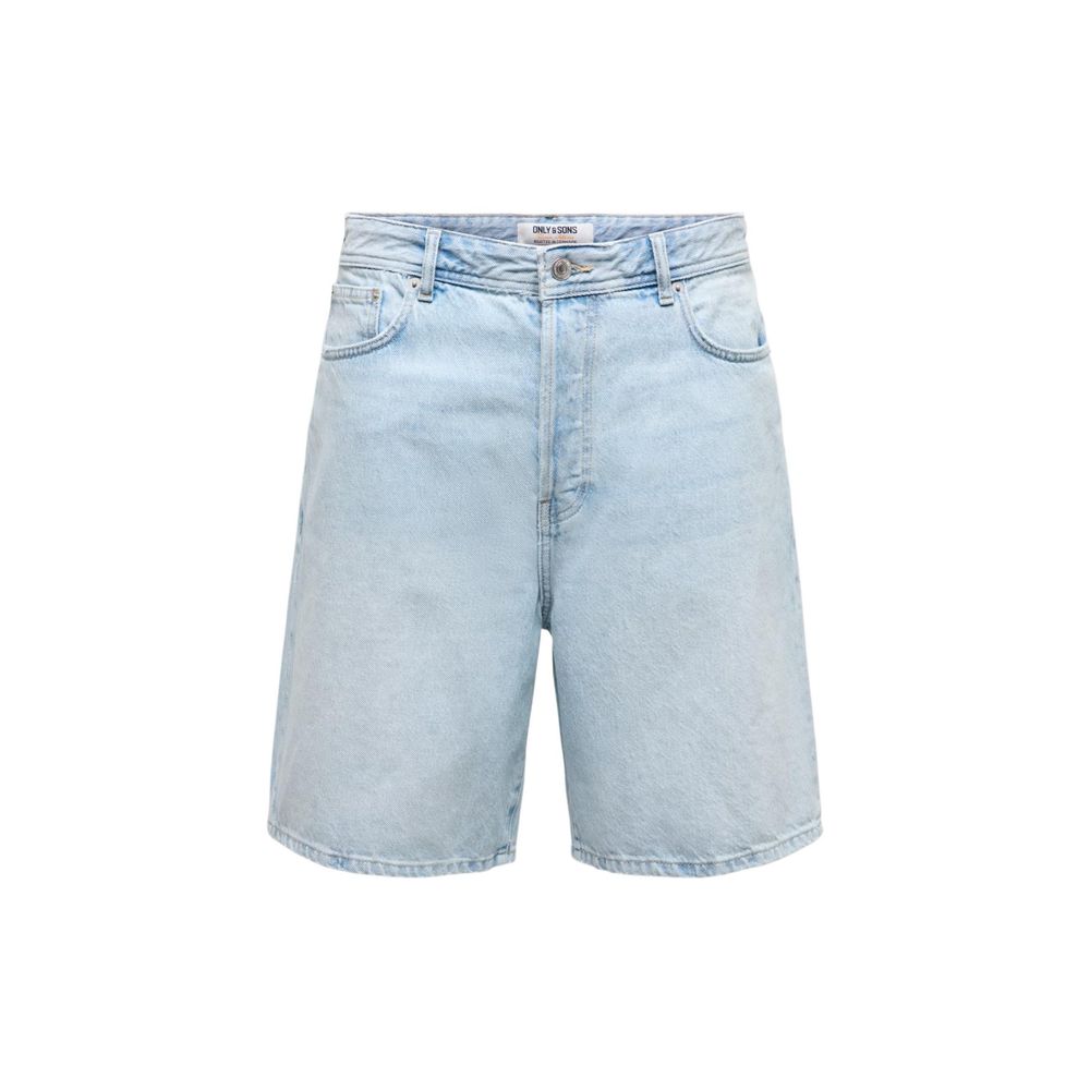 Only &amp; Sons Light Blue Organic Cotton Bermuda Shorts