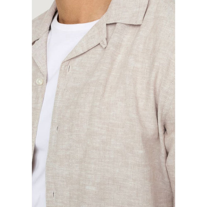 Only &amp; Sons Beige Linen Shortsleeve Shirt