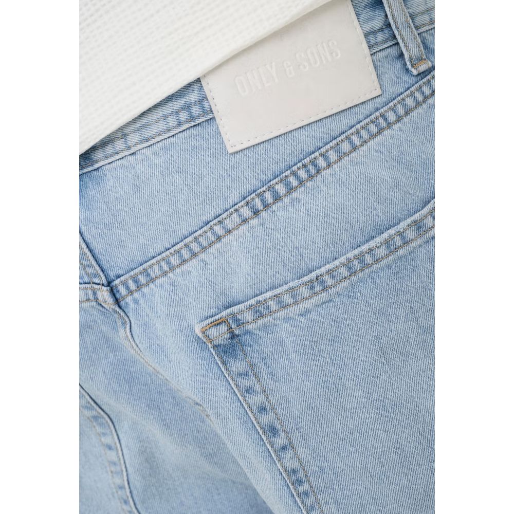 Only &amp; Sons Light Blue Organic Cotton Bermuda Shorts